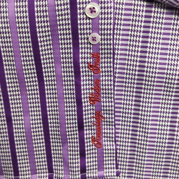 Robert Graham Shirt Men's 4XL Purple Flip Cuff Long Sleeve Button Up - Picture 5 of 11